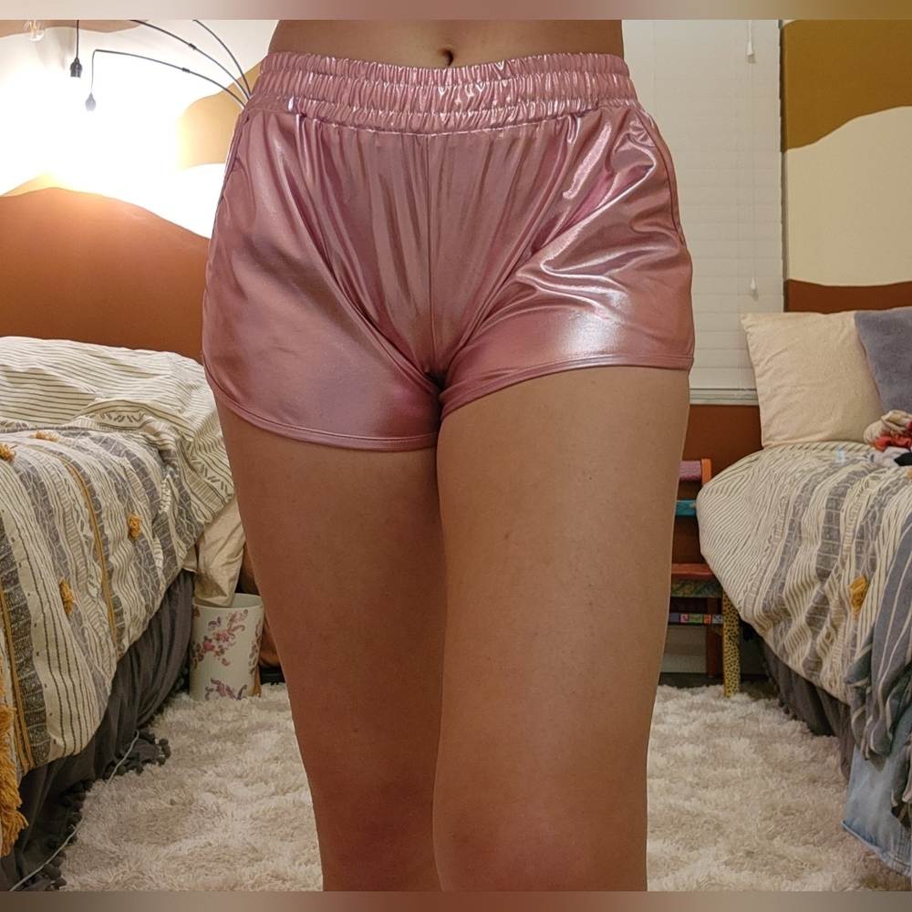Pink Shiny Shorts